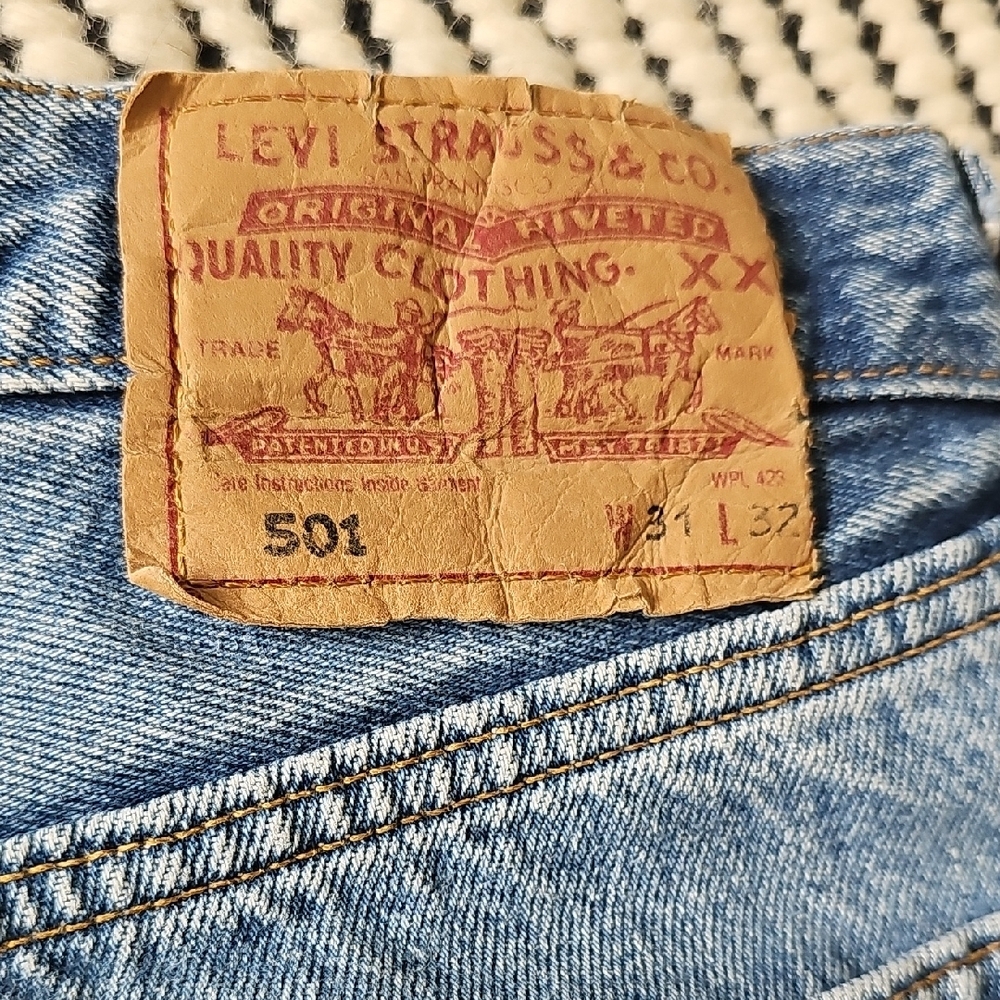 Levi’s 501 Jeans W31 L32 Light Wash Straight Leg Y2K Vintage Style - Picture 2 of 8